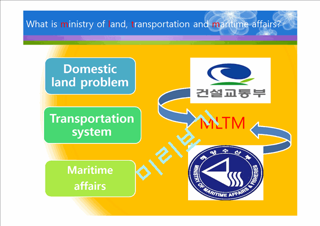 Ministry of Land Transport and Maritime Affairs   (3 )